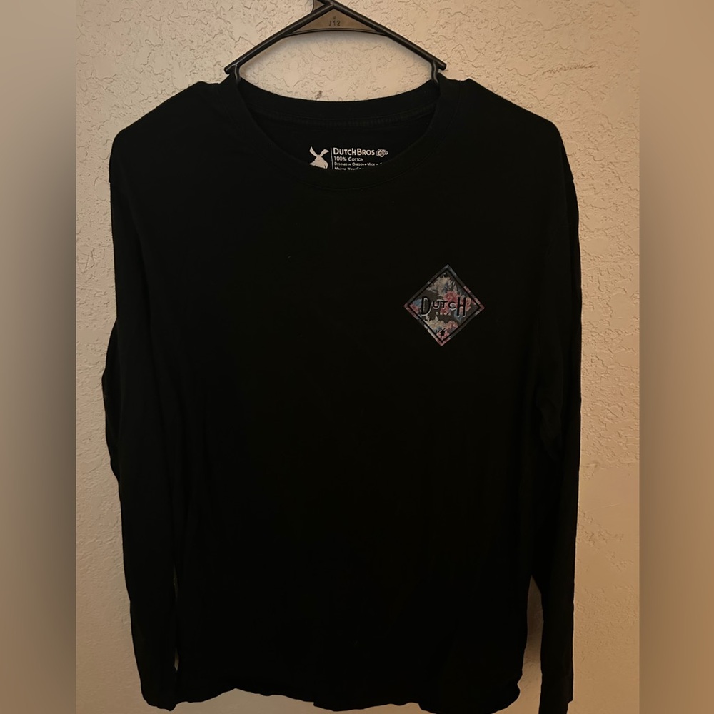 Dutch bros floral diamond black long sleeve